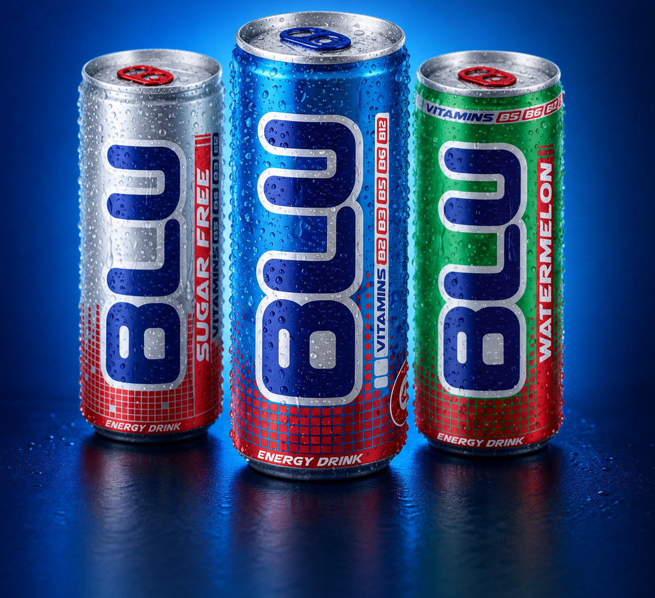 BLU Classic, Sugar Free and Watermelon cans